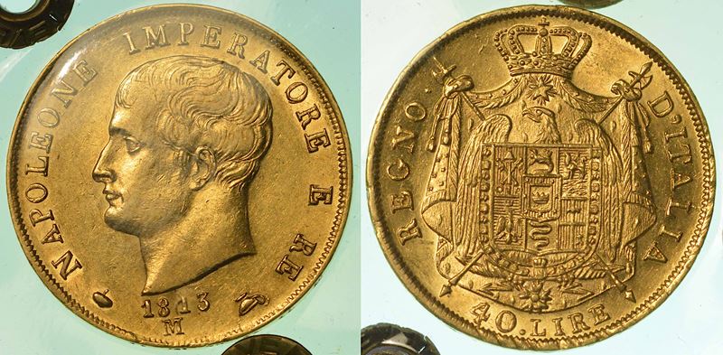 MILANO. NAPOLEONE I, 1805-1814. 40 Lire 1813.  - Auction Numismatics - I - Cambi Casa d'Aste