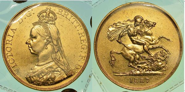 REGNO UNITO. VICTORIA, 1837-1901. 5 Pounds 1887.