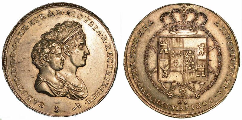 FIRENZE. CARLO LUDOVICO DI BORBONE, 1803-1807. Mezza Dena 1804.  - Auction Numismatics - I - Cambi Casa d'Aste