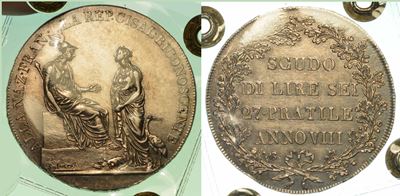Milano. Repubblica Cisalpina, 1800-1802. Scudo da 6 Lire A. VIII.