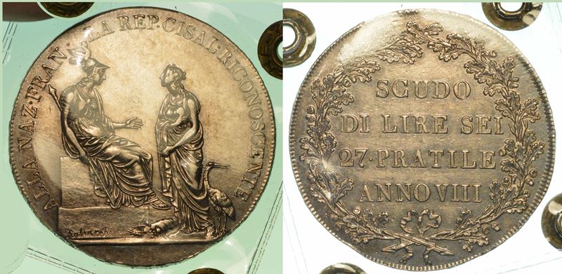 MILANO. REPUBBLICA CISALPINA, 1800-1802. Scudo da 6 Lire A. VIII.  - Auction Numismatics - I - Cambi Casa d'Aste