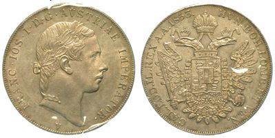 Venezia. Francesco Giuseppe D'asburgo Lorena, 1848-1866. Scudo da 6 Lire 1853.