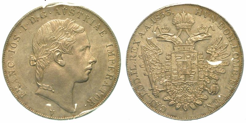 VENEZIA. FRANCESCO GIUSEPPE D'ASBURGO LORENA, 1848-1866. Scudo da 6 Lire 1853.  - Auction Numismatics - I - Cambi Casa d'Aste