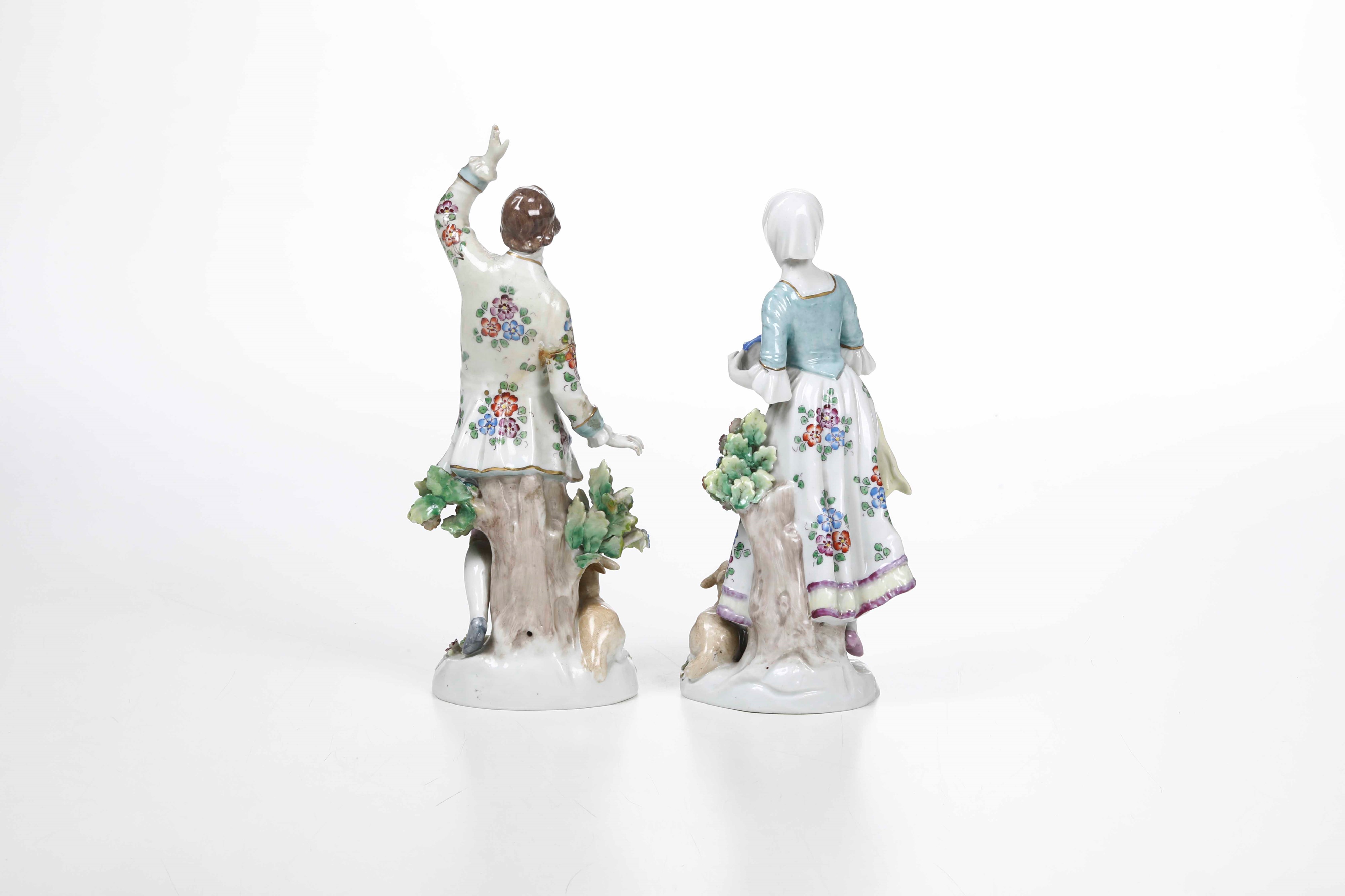 Manifattura Rudolstadt, Coppia di figurine di pastorelli in porcellana