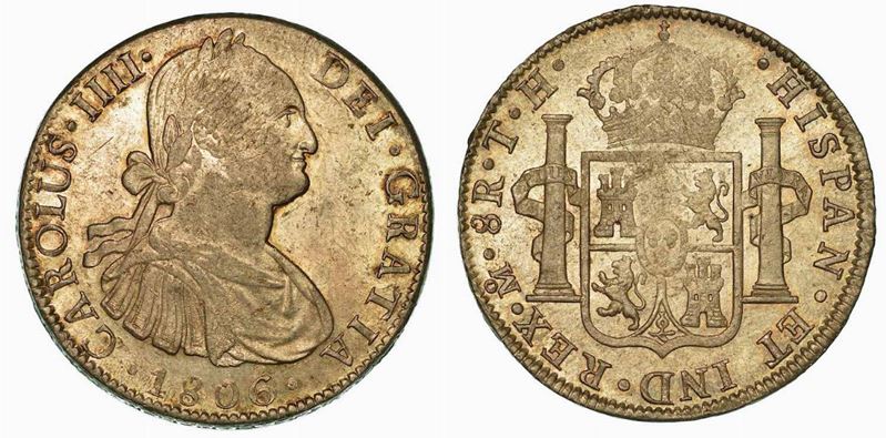 MESSICO. CARLOS IV, 1788-1808. 8 Reales 1806. Città del Messico.  - Asta Numismatica - I - Cambi Casa d'Aste