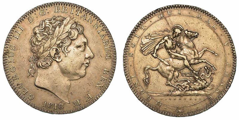 REGNO UNITO. GEORGE III, 1760-1820. Crown 1818.  - Auction Numismatics - I - Cambi Casa d'Aste