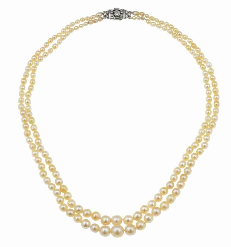 Natural pearl necklace  - Auction Fine Jewels - Cambi Casa d'Aste