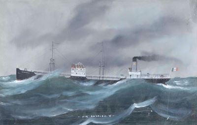 Pittore del XIX-XX Secolo Ritratto dello Steam Yacht Ansaldo V. in Navigazione