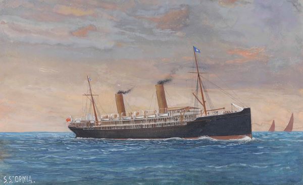 Pittore del XIX-XX secolo Ritratto della S.S. Opnia in navigazione