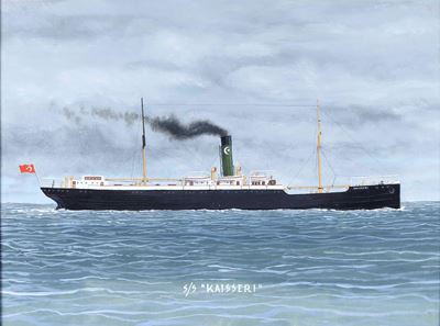 Pittore del XIX-XX Secolo Ritratto della S.s. Kaisseri in Navigazione
