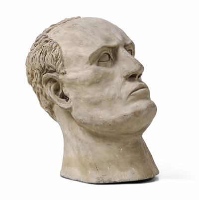 A. Canonichetti (documentato in Umbria (assisi?), Inizi XX Secolo) Testa di Benito Mussolini. 193...