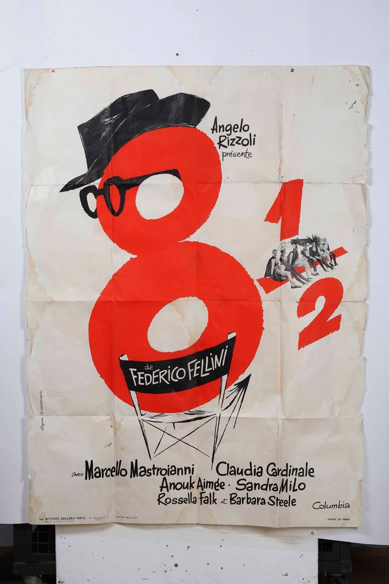 G. Kerfiser : Federico Fellini - 8 e 1/2.  - Auction POP Culture and Vintage Posters - Cambi Casa d'Aste