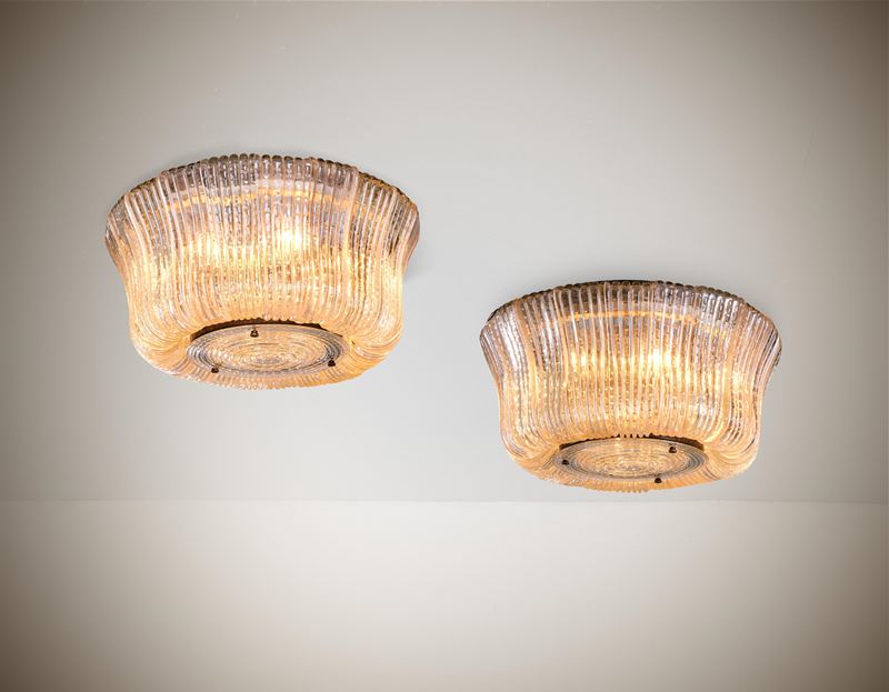 Carlo Scarpa : Due lampadari a plafone  - Auction Design Properties - Cambi Casa d'Aste