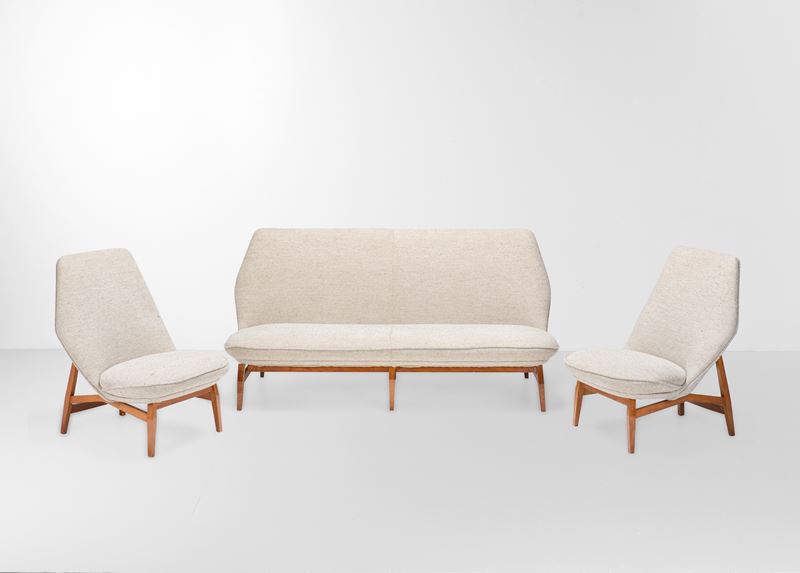 Eugenia Alberti Reggio : Salotto composto da due poltrone e un divano  - Auction Design Properties - Cambi Casa d'Aste