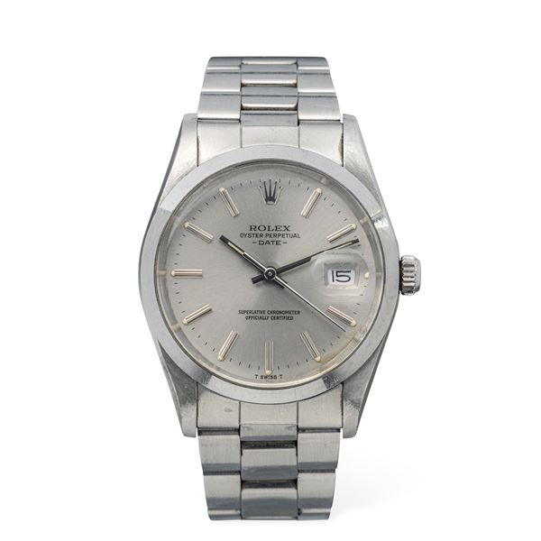 Rolex - Elegant Date ref 15000 stainless steel, automatic movement, grey "Gunmetal" dial with stick indexes, warranty