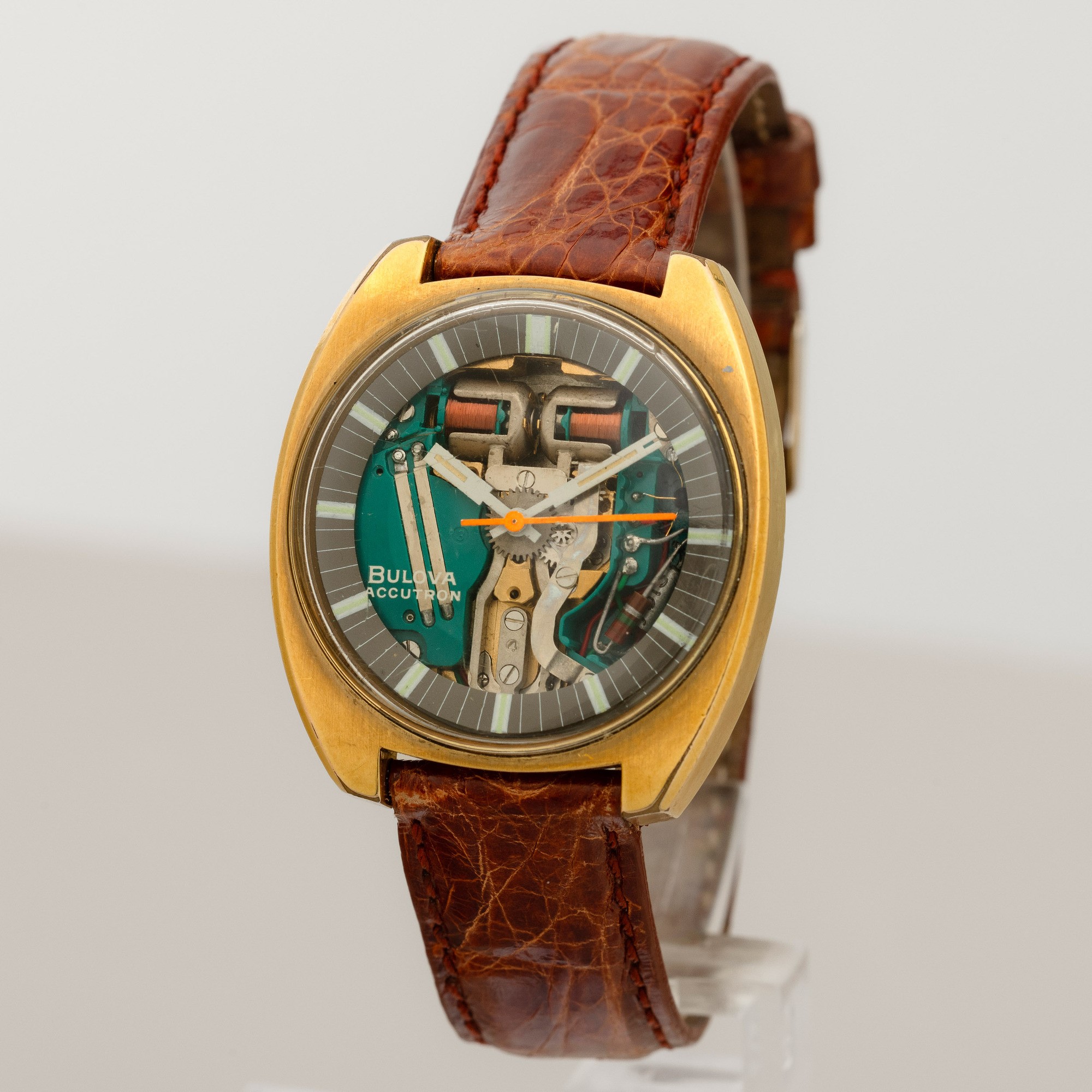 Bulova - Accutron Spaceview Laminato con Quadrante a Vista di Forma Tonneau, Cinturino in Pelle, ...
