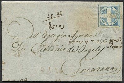 1861, Napoli, Luogotenenza, Circolare da Teramo per Arcarano del 7 Febbraio 1861