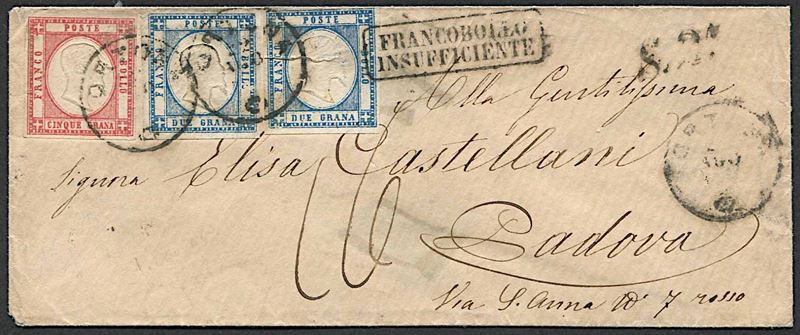 1862, Province Napoletane, lettera da Ortona per Padova del 22 agosto 1862  - Asta Storia Postale e Filatelia - Cambi Casa d'Aste