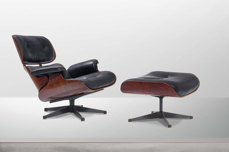 Charles &amp; Ray Eames : Lounge chair 670 con ottomana 671  - Asta Design - Cambi Casa d'Aste