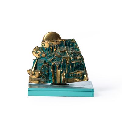 Scultura in bronzo dorato
