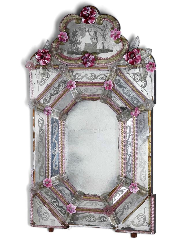 Specchiera in vetro Murano, XX secolo