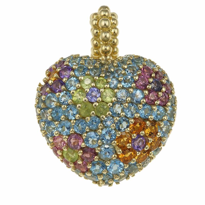 Gem-set and gold pendent/brooch  - Auction Fine Jewels - Cambi Casa d'Aste