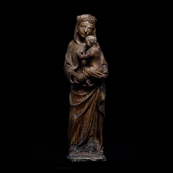 Madonna con Bambino. Arte francese del XV secolo, Ile de France o Champagne.