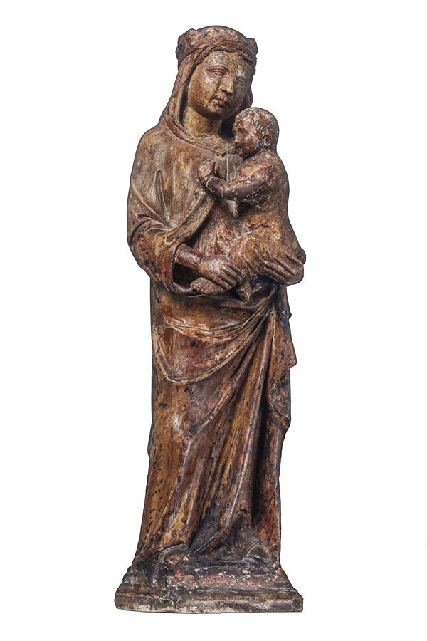 Madonna con bambino. Arte francese del XV secolo, Ile de France o Champagne.