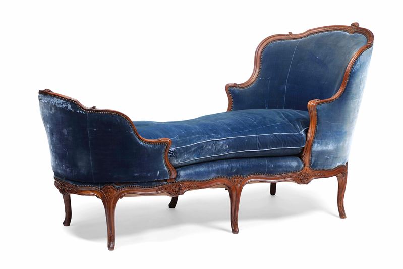 Dormeuse in noce intagliato, Francia XVIII secolo  - Auction Italian Mansions - Cambi Casa d'Aste