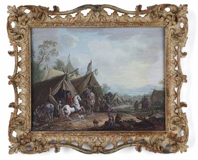 Scuola del XVIII Secolo Accampamenti di Cavalieri