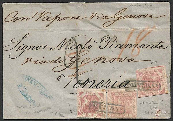 1860, Napoli, lettera da Napoli per Venezia del 13 ottobre 1860