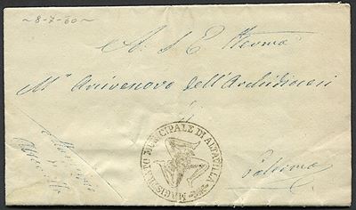 1860, Sicilia, Lettera in Franchigia da Altavilla a Palermo Dell’8 Luglio 1860