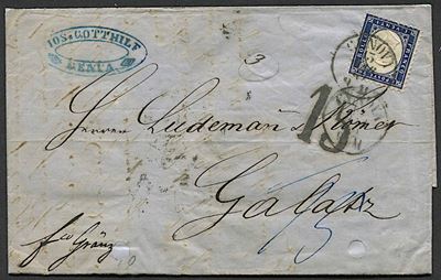 1862, Levante Austriaco, Lettera da Genova per Galatz (romania) del 13 Marzo 1862