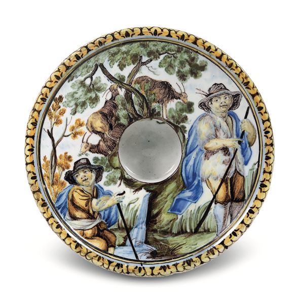 Piattino per tazza Castelli, bottega Grue, seconda metà del XVIII secolo 