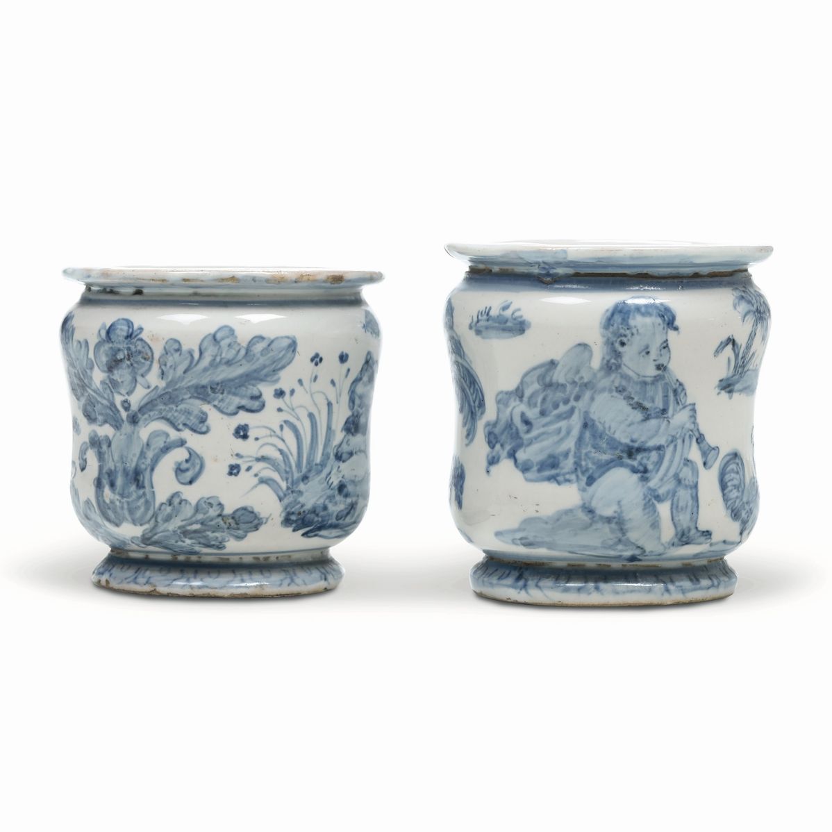 Coppia di Rari Vasetti da Farmaciacastelli, Bottega Pompei o di Carlo Antonio Grue, 1680-1690 Cir...