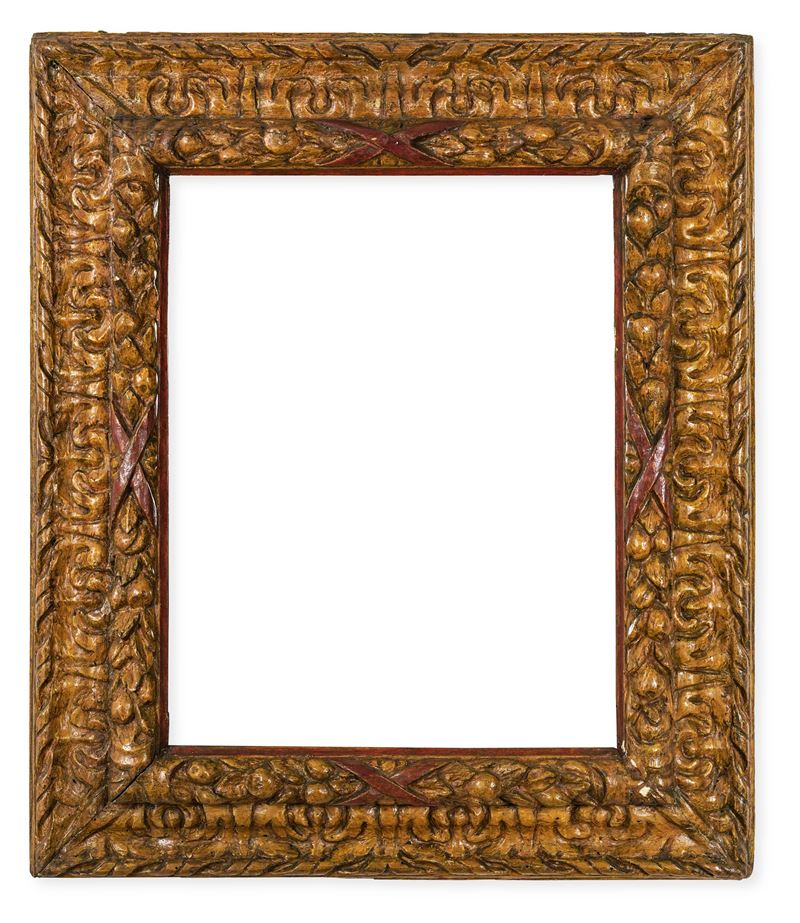 Cornice in legno intagliato. Italia centrale XVII secolo  - Auction Antique Frames - Cambi Casa d'Aste
