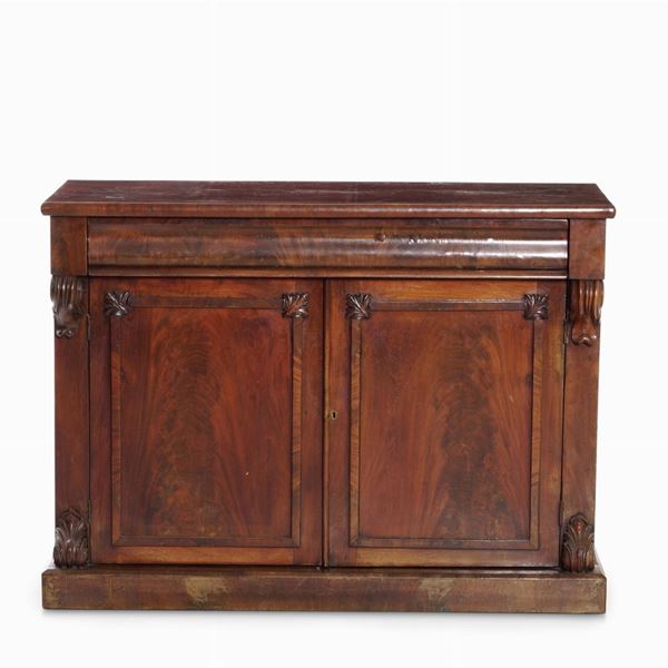 Credenza a due ante lastronata, XIX secolo
