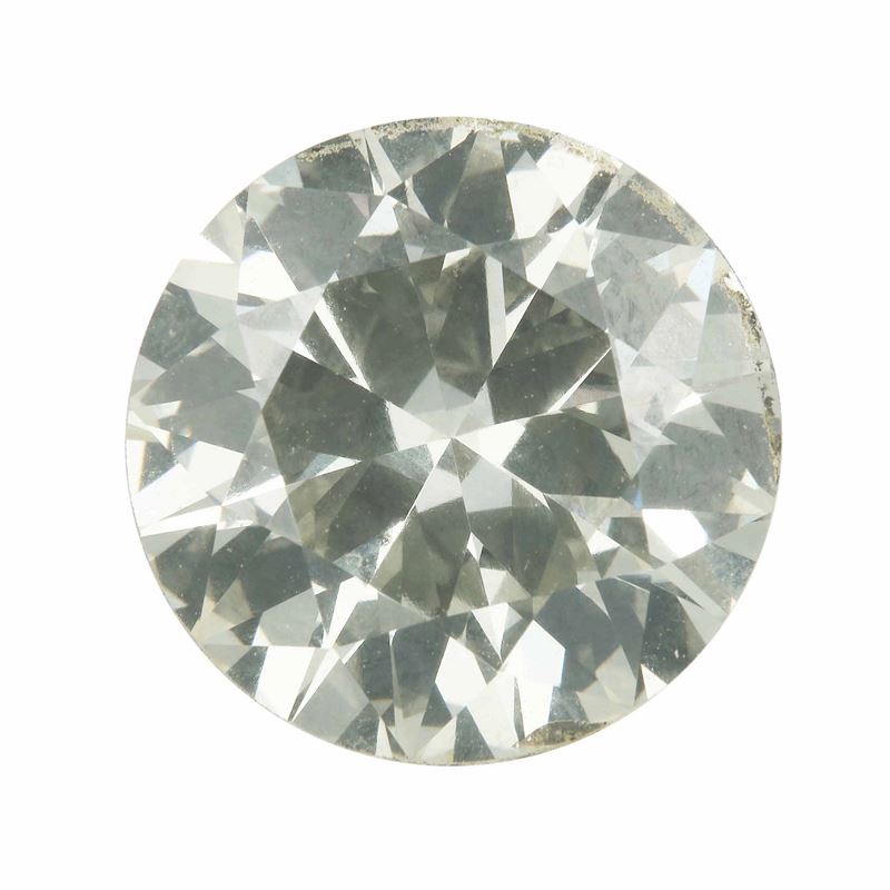 Diamante taglio brillante di ct 5.61, colore fancy light yellow, caratteristiche interne SI1, fluorescenza UV nulla  - Asta Fine Jewels - Cambi Casa d'Aste