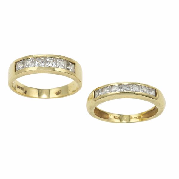 Two diamonds demi-rivière rings