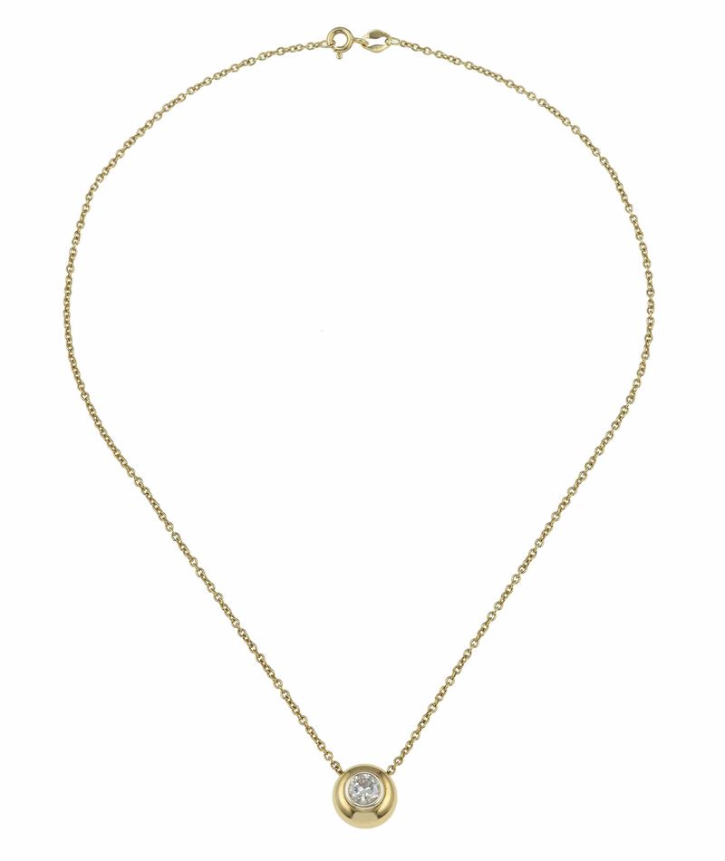 Girocollo con diamante di ct 0.60 circa  - Asta Vintage Jewellery - Cambi Casa d'Aste