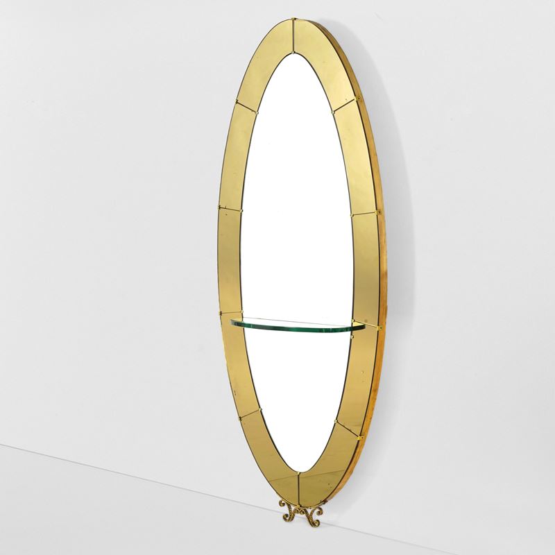 Cristal Art : Grande specchiera con mensola  - Asta Design Lab - Cambi Casa d'Aste