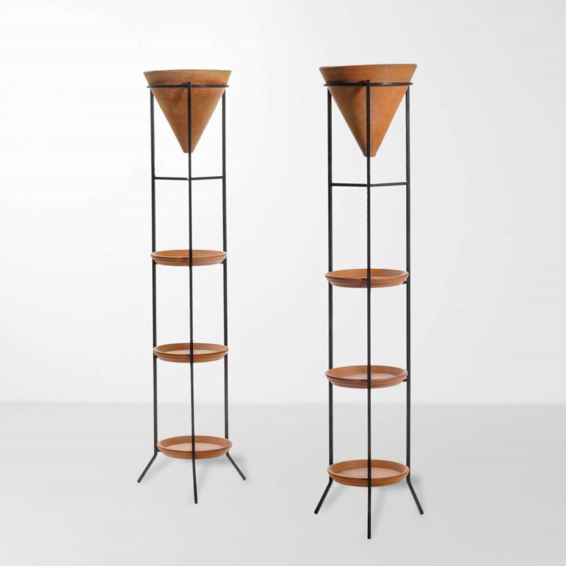 Franco Campo e Carlo Graffi : Due fioriere  - Asta Design - Cambi Casa d'Aste