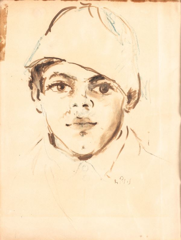 Ragazzo con berretto - Studio di figura seduta