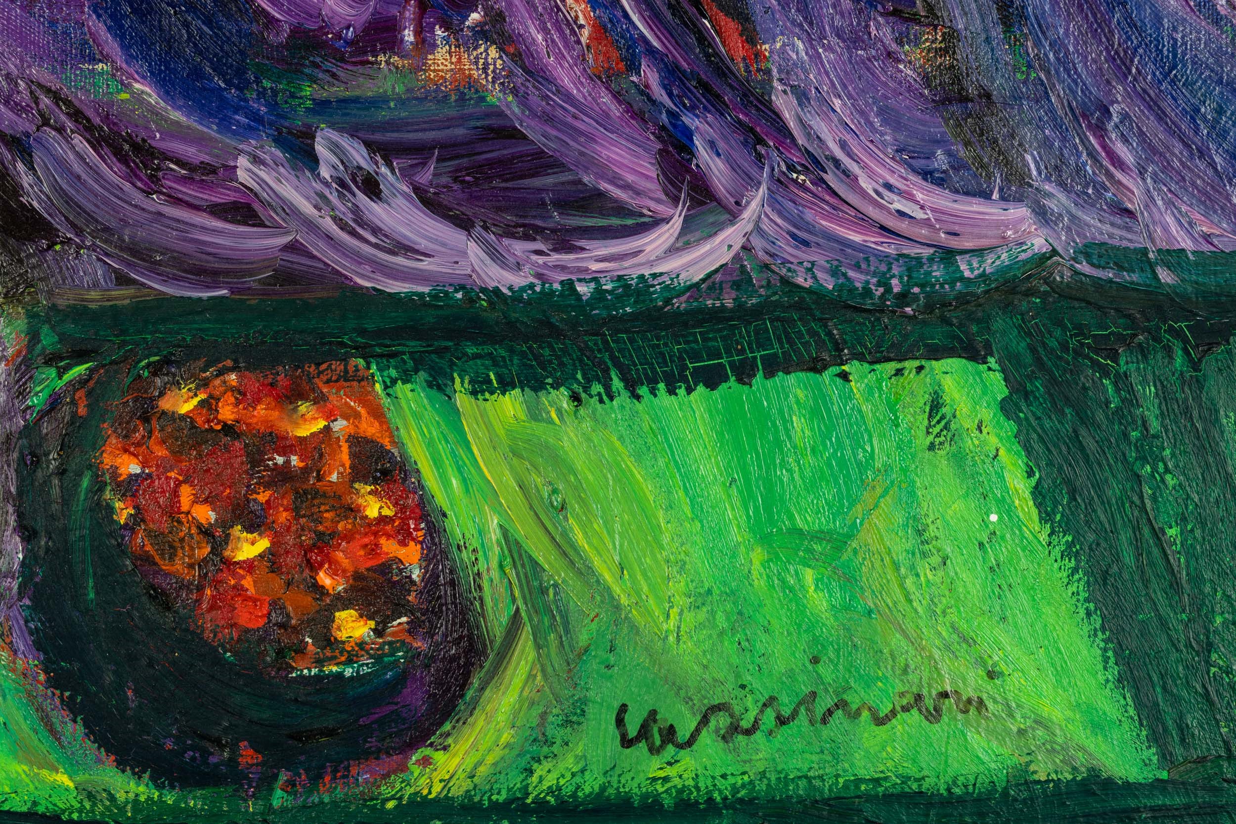 Bruno Cassinari - Fondo viola, olio su tela