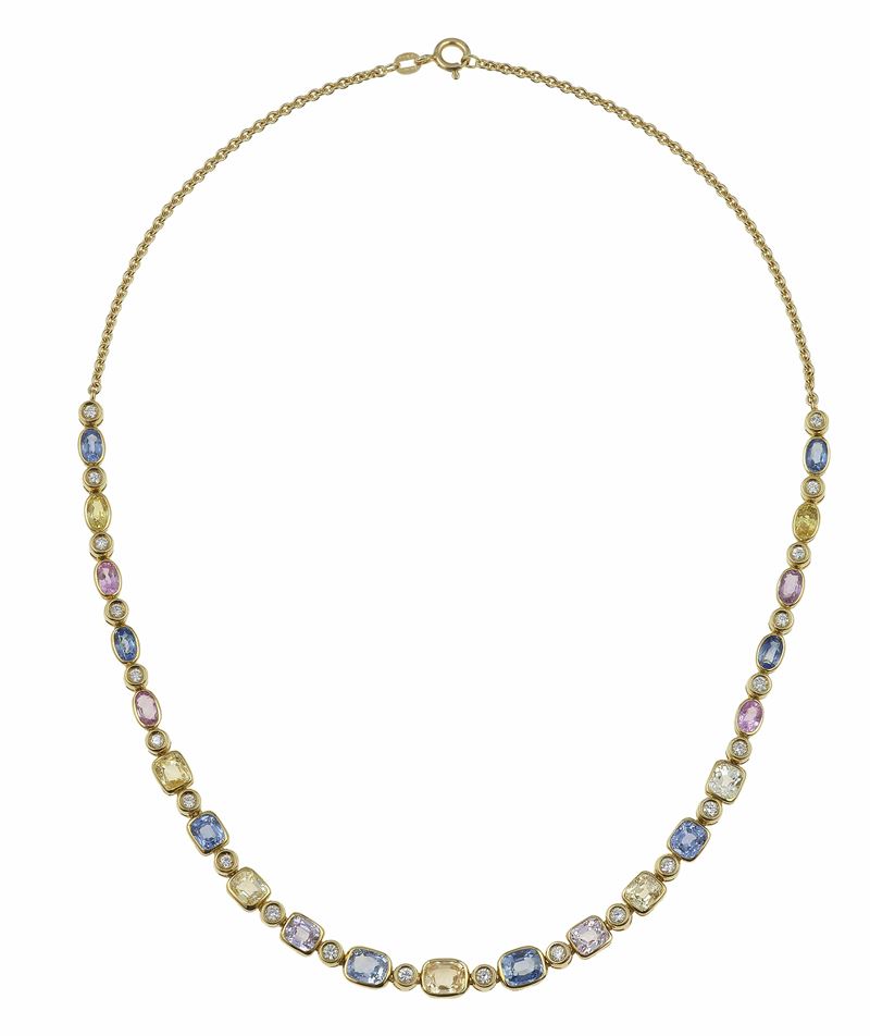 Corundum and diamond necklace  - Auction Fine Jewels - Cambi Casa d'Aste