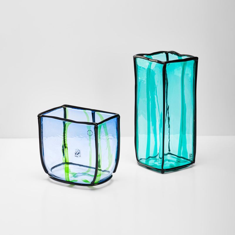 Fulvio Bianconi : Due vasi mod. Epipedos  - Auction Design Lab - Cambi Casa d'Aste