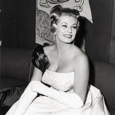 Lotto Formato da Due Scatti Fotografici Senza Titolo (federico Fellini, Anita Ekberg, Marcello Ma...