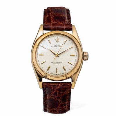 Classico Ovettone Ref 6285 in Oro Giallo 18k, Quadrante Argentato Grenè, Secondi Centrali e Sfere...