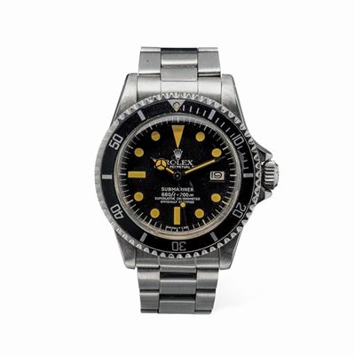 Sportivo Submariner Ref 1680 in Acciaio, Quadrante Nero Opaco con Pallettoni al Trizio, Ghiera Gi...