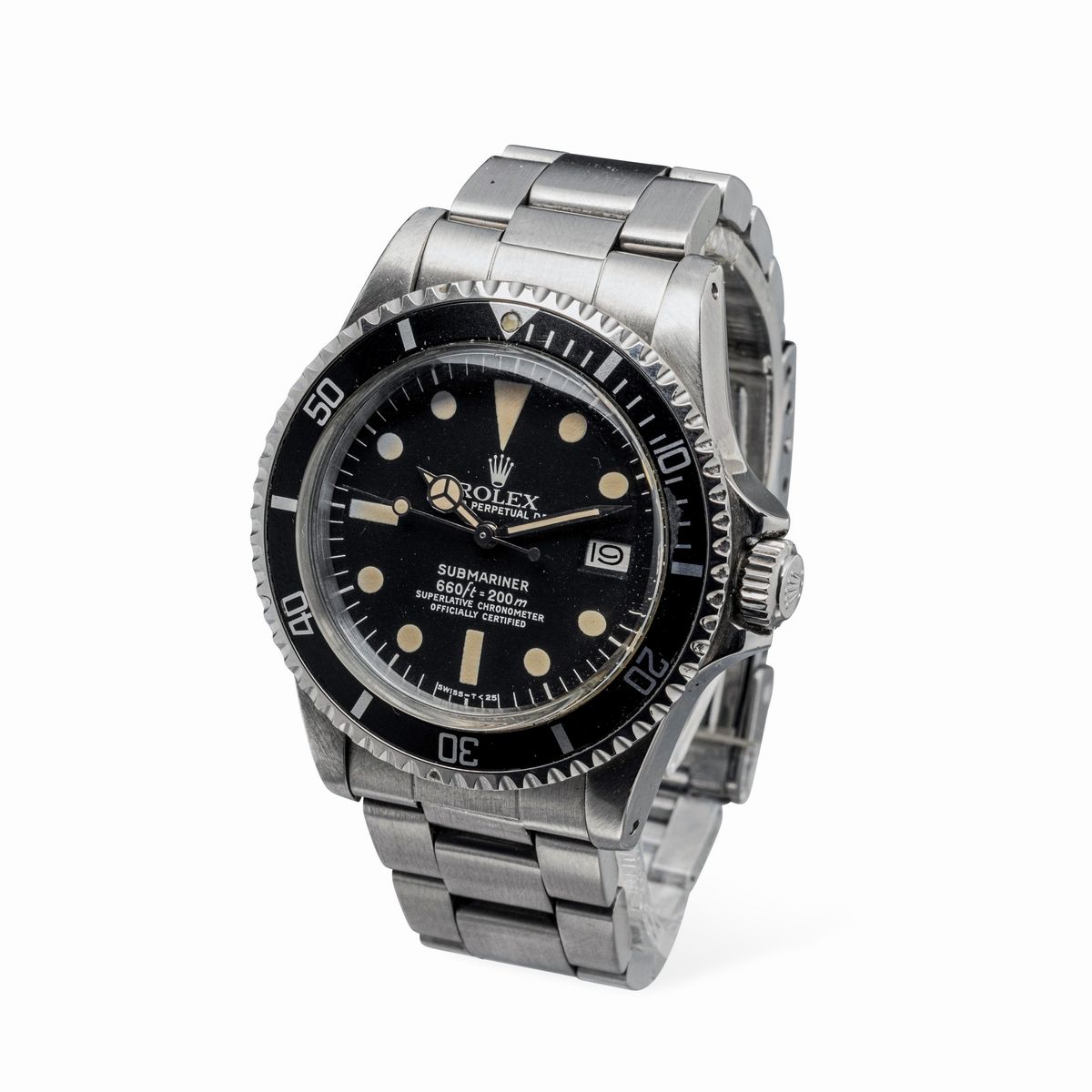 Rolex - Sportivo Submariner Ref 1680 in Acciaio, Quadrante Nero Opaco con Pallettoni al Trizio, G...